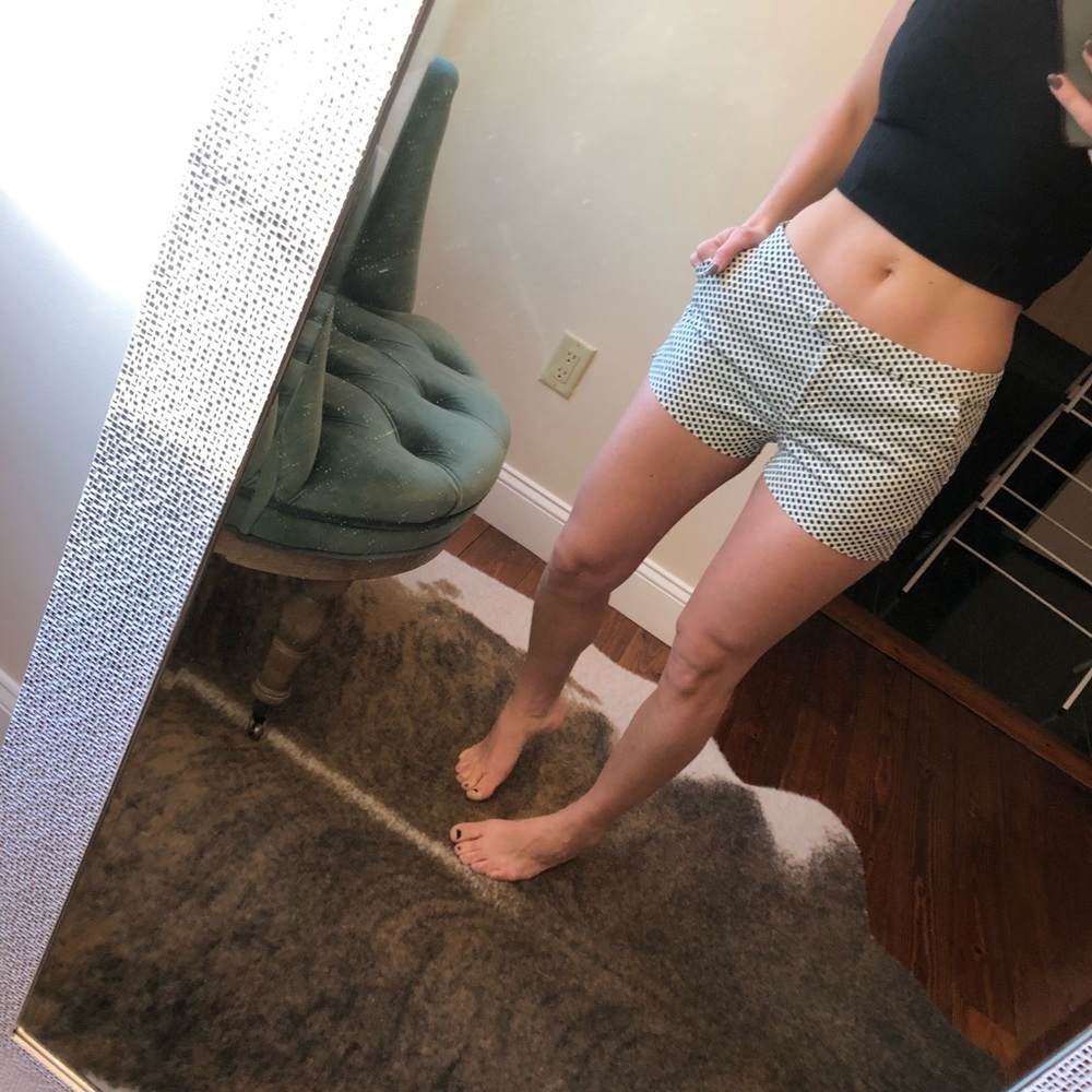Black and white shorts